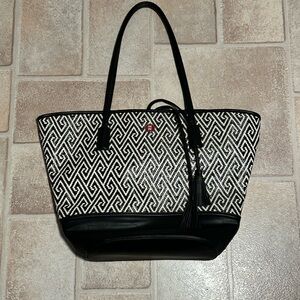 Michele Watches MW Black & White Geometric Tote Bag